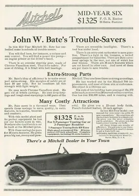 Mitchell Motor Car 1916 Mid Year Model Racine WI Chauffeur Vintage Print Ad • $9.88