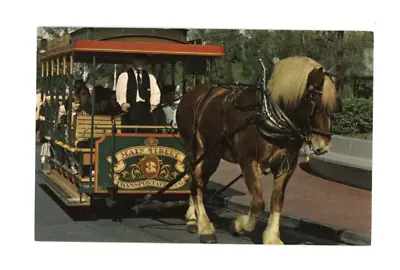 Vintage Postcard  DISNEY  HORSE - DRAWN  STREETCAR  CHROME     UNPOSTED • $3