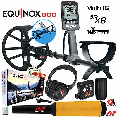 Minelab EQUINOX 800 Multi-IQ Underwater Metal Detector + Pro-Find 15 Pinpointer • $1078