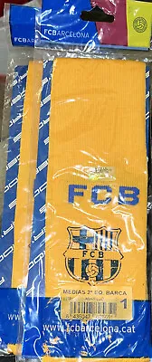 Official FC Barcelona Barca Soccer Socks FCB Yellow Blue Lot Of 2 Pairs NEW • $19.50