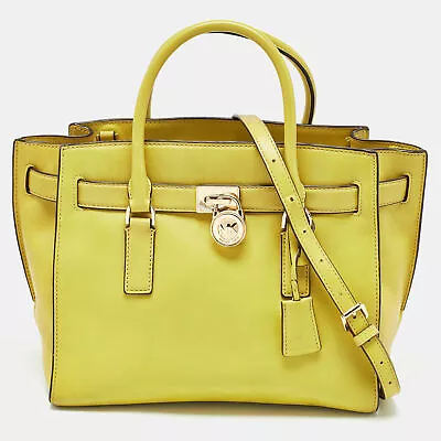 Michael Kors Lime Green Leather Hamilton Tote • $256.20