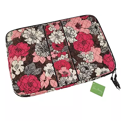 NWOT Vera Bradley Mocha Rouge Floral Computer Large 17   Laptop Sleeve Zipper • $29.71