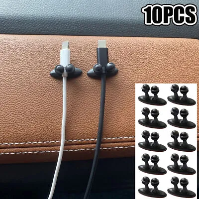 10x Black Car Interior Accessories Wire Cable Holder Clip Charger Line Organizer • $3.56
