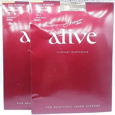 NOS Vintage 90s Lot Of 2 Hanes Alive All-Sheer Support Pantyhose Size E New C8 • $18.12
