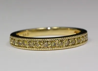 £541.05 • Buy 14k Yellow Gold Yellow Round Brilliant Cut Diamond Band .30ct Si1 Ring Size 6.5