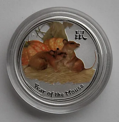 2oz Silver Coin Lunar II Year Of The Mouse 2008 Australia Colored Color Mouse • $216.40