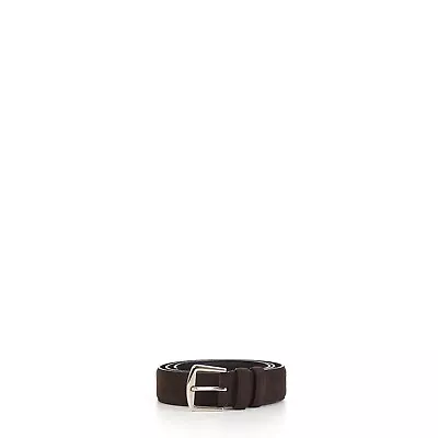 LORO PIANA 595$ Alsavel Classic Belt In Dark Brown Suede Calf Split Leather • $463.50