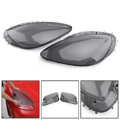 Headlight Replacement Lens Driver Passenger L&R PAIR Smoke Fit Corvet C6 05-2013 • $75.71