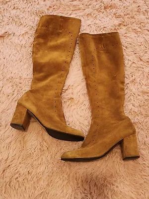 Vintage 60's Suede GoGo Knee High Boots 6 • $250