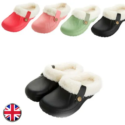 £11.68 • Buy Womens Winter Slippers Indoor Outdoor Clog Plush Lined Warm Fuzzy House Shoes UK