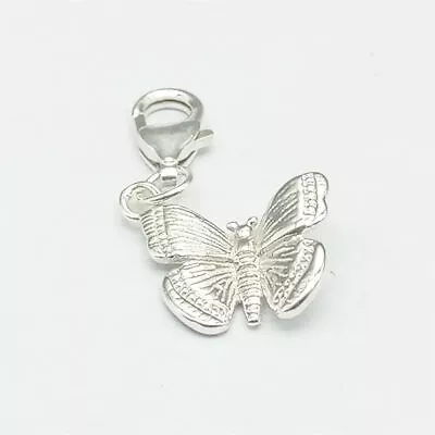 925 Sterling Silver Butterfly Clip On Charm Lobster Clasp For Bracelet Necklace • $7.78
