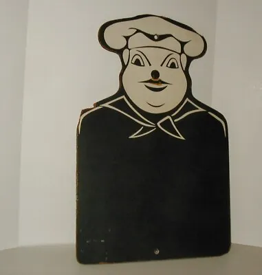 Vtg Chef Chalkboard Kitchen Grocery List Hanging Notes Wall Art Kitschy Cord • $32.99