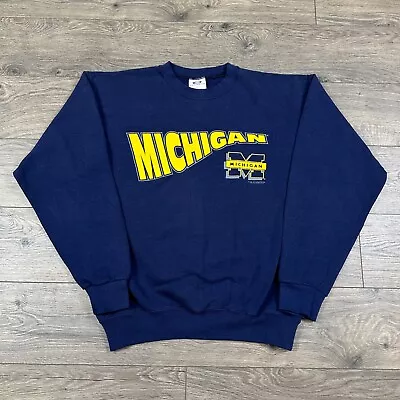 Vintage Michigan Wolverines Sweatshirt Youth XL Navy Blue NCAA University • $24.95