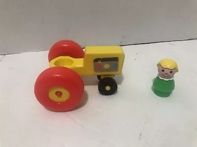 Vintage Fisher Price Little People Yellow Tractor With One Little Girl  • $8.99