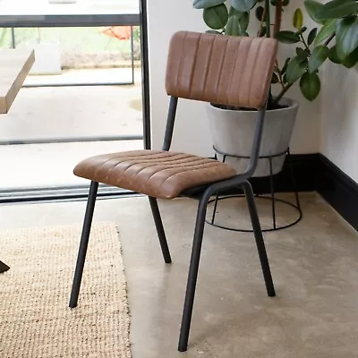 Tan Upholstered  Dining Chair Cafe Chair Stacking Chair Restaurant Chair • £68