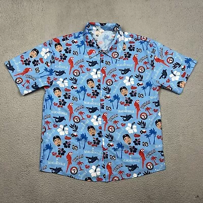 MLB Baseball Texas Rangers Shirt Mens XL Blue Red Logo Beach Hawaiian Button Up • $19.99