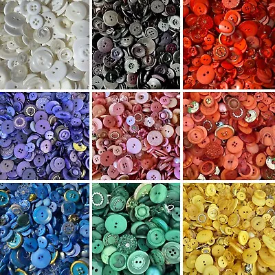 9 Colors Mixed Lot Of Dyed/Colorful  Buttons All Sizes 2550100  Pcs • $4.99
