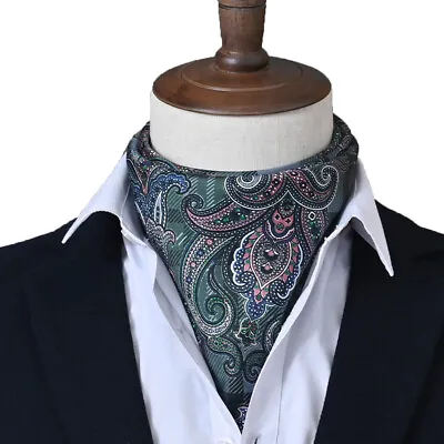 Men's 100 Silk Scarf  Paisley Twill  Square Neckerchief Suit Shirt Cravat 14 • $14.44