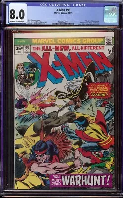 X-Men # 95 CGC 8.0 White (Marvel 1975) Death Of Thunderbird • $250