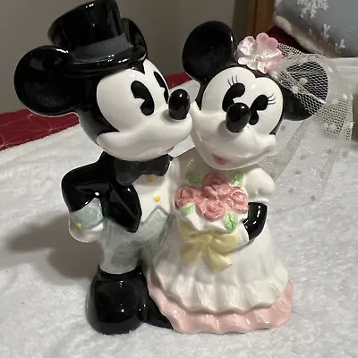 Disney Mickey & Minnie Mouse  W/ Veil Bride And Groom Wedding Cake Topper • $16.50