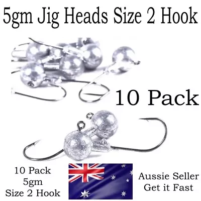 10x Jig Heads 5gm Size 2 Hook Jighead For Soft Plastics Gulp Zman Bream Lures • $6.95