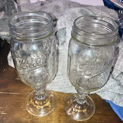 Lot Of 2 Ball Mason Jar Wine Glass Redneck Hillbilly Joke Champagne • $37.99