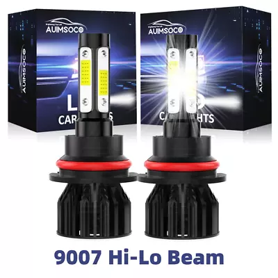 For Ford F-250 Cab Pickup 2Door 1992-1999 4-sides 9007 LED Headlight Hi/Lo Bulbs • $25.99