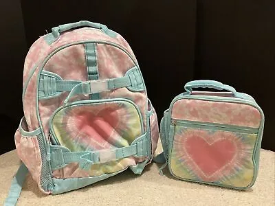 Pottery Barn Mackenzie Pink Heart Tie-dye Back Pack And Lunch Box • $28