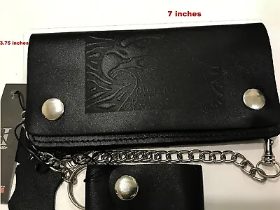 Genuine Leather Motorcycle Trucker Biker Chain Wallet Inside Zipper B 29 • $14.99