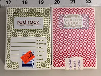 Lot 2 Vintage Golden Nugget & Red Rock Casino Sealed Playing Card Deck Las Vegas • $7.31