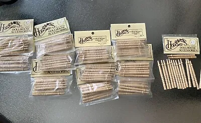 Turned Minature Spindals 1/12  12 Packs Of 12 Wooden Spindles +4 Extra Spindals • $40