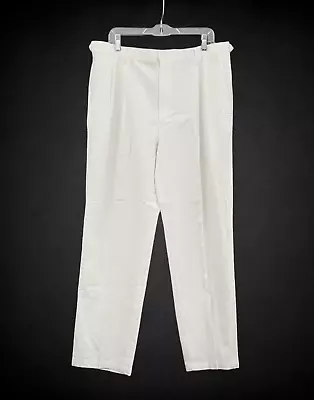 Oak Creek Big & Tall Chinos 40x32 Off-White Pleated Easy Care Flex Waist Pants • $14.99