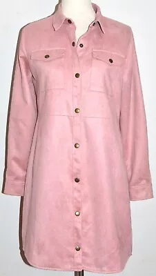 COOP By TRELISE COOPER TRUE STUD PINK VEGAN SUEDE VINTAGE STYLE JACKET DRESS S 8 • $100