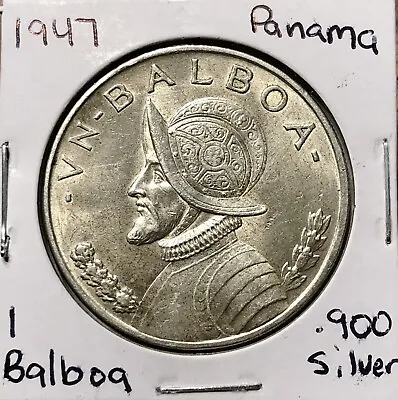 1947 Un Balboa 90% Silver Uncirculated Panama VN 1 Balboa Dollar Silver_Garage • $48