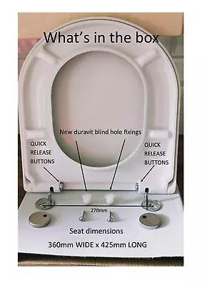 Toilet Seat Designed To Fit Duravit Starck 3 Soft Close Quick Release Inc BHF • £94.99