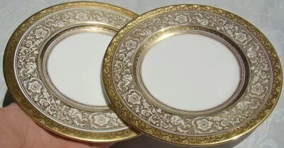 2 -- MINTON PORCELAIN BALL H5161 Gold Encrusted Band 7 3/4  SALAD Plates - NICE! • $49.99