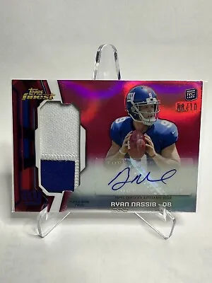 2013 Topps Finest Ryan Nassib Rookie Patch Auto RPA #/10 NY Giants Syracuse • $9.99