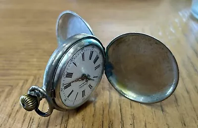 Antique 1896 Dodera Montevideo Sterling Silver Pocket Watch • $99