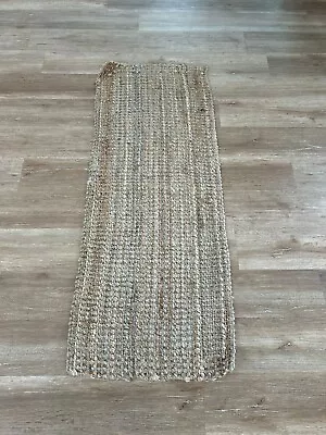 Nautical Brown Light Weight Hand Woven Solid Natural Jute Indoor Rug 60 X 23” • £26