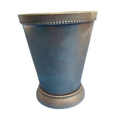 Vintage Beaded Mint Julep Cup With Stir Spoon Nickel Plate Or Pewter  • $10