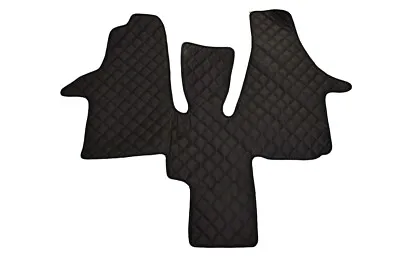 Black Floor Mats Quilted Eco Leather VW MULTIVAN (04.2003-12.2015) - VAN/MINIVAN • $123.19