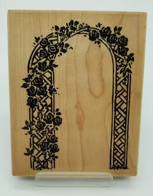 Stampendous Rose Arbor Frame Wood Rubber Stamp Floral Rose Arch • $17.50