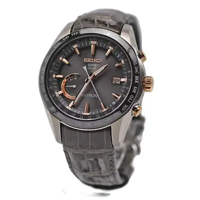 SEIKO ASTRON SBXB095 Solar GPS Satellite Radio Titanium Leather Mens Watch • $530