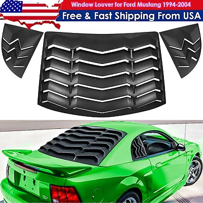 Side + Rear Window Louver For Ford Mustang 1999-2004 Sun Shade Cover Matte Black • $239.99