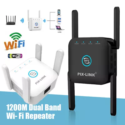 $40.99 • Buy 1200Mbps Dual Band WiFi Extender Wireless Network Repeater Signal Range Booster