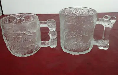 2-Vintage 1993 McDonalds The Flinstones Frosted Clear  Glass Mug Cup • $12