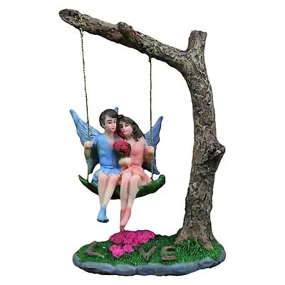 Mini Fairy Garden Hanging Ornament Love Couple On Swing Seat Romantic Pendants • £20.26