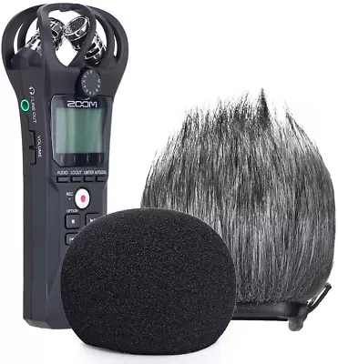 YOUSHARES Zoom H1n Recorder Foam & Furry Indoor/Outdoor Windscreen Muff Pop Fi • £12.43