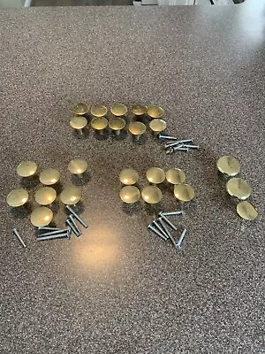 Vintage Brass Knobs / Pulls - Very Heavy / 26 Sturdy Pulls & 19 Screws • $15