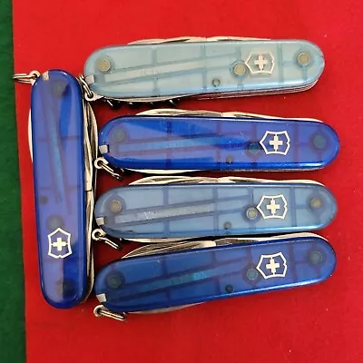 Vintage Estate Victorinox Camper Swiss Army Pocket Knife Lot Of 5 Blue • $36